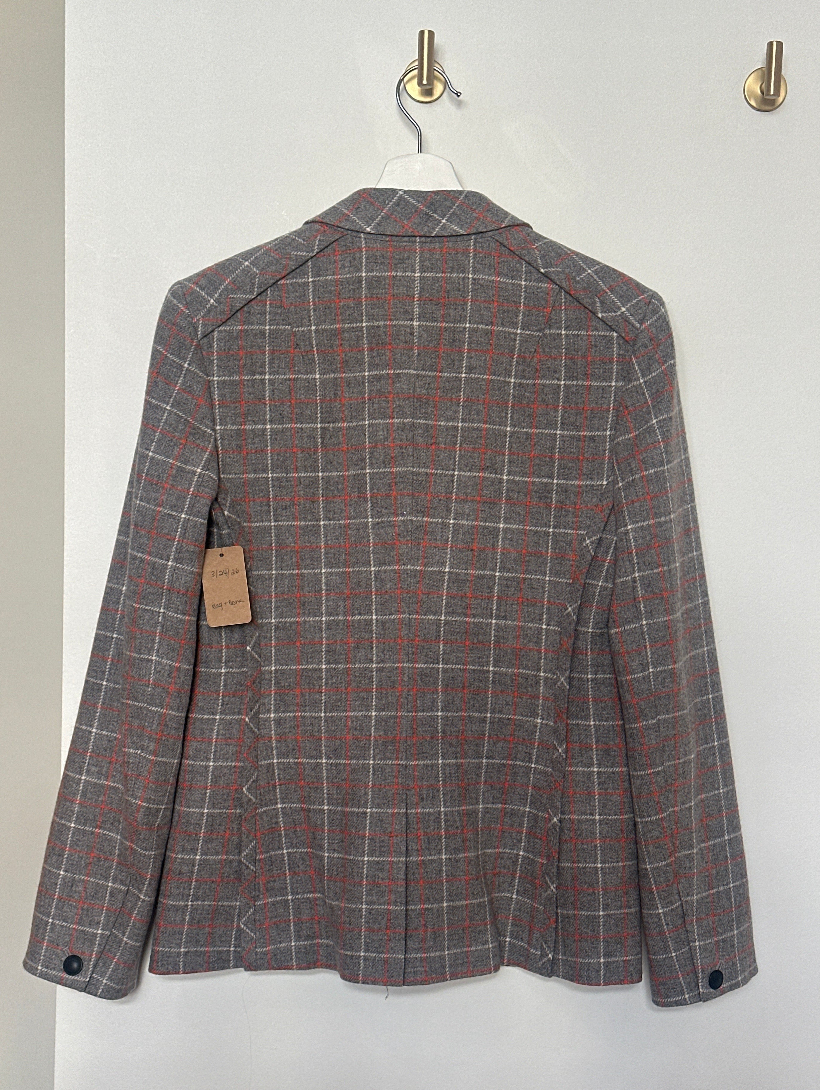 rag & bone Wool Tailored Plaid Blazer Size 4