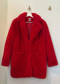 APPARIS Faux Fur Red Coat Small