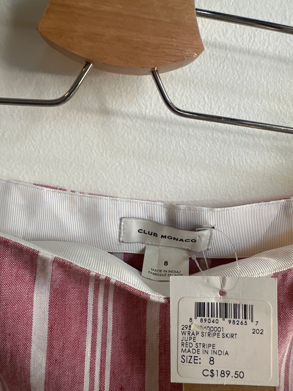 Club Monaco Linen Blend Faux Wrap Tie Skirt | Size 8