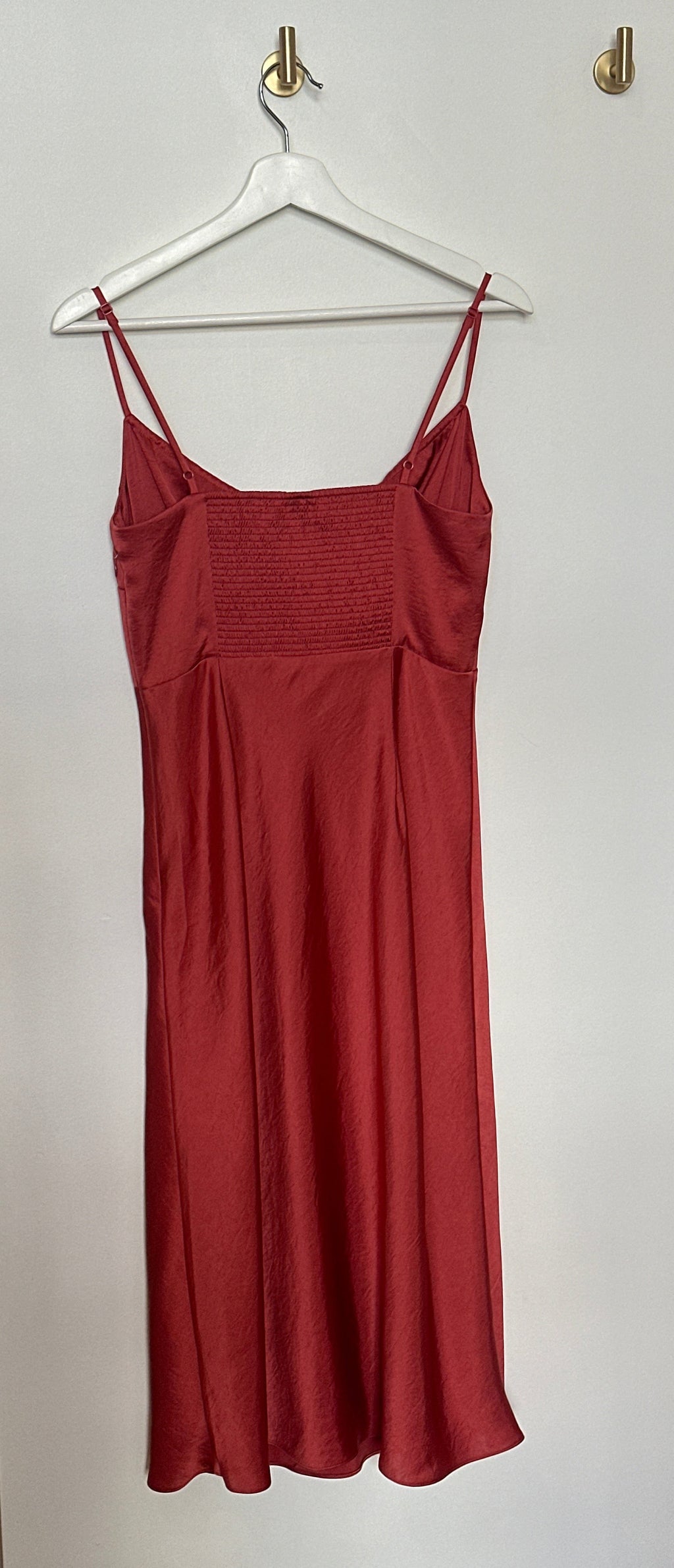 Wilfred Satin Tie V-Key Hole Slip Dress — Size 8