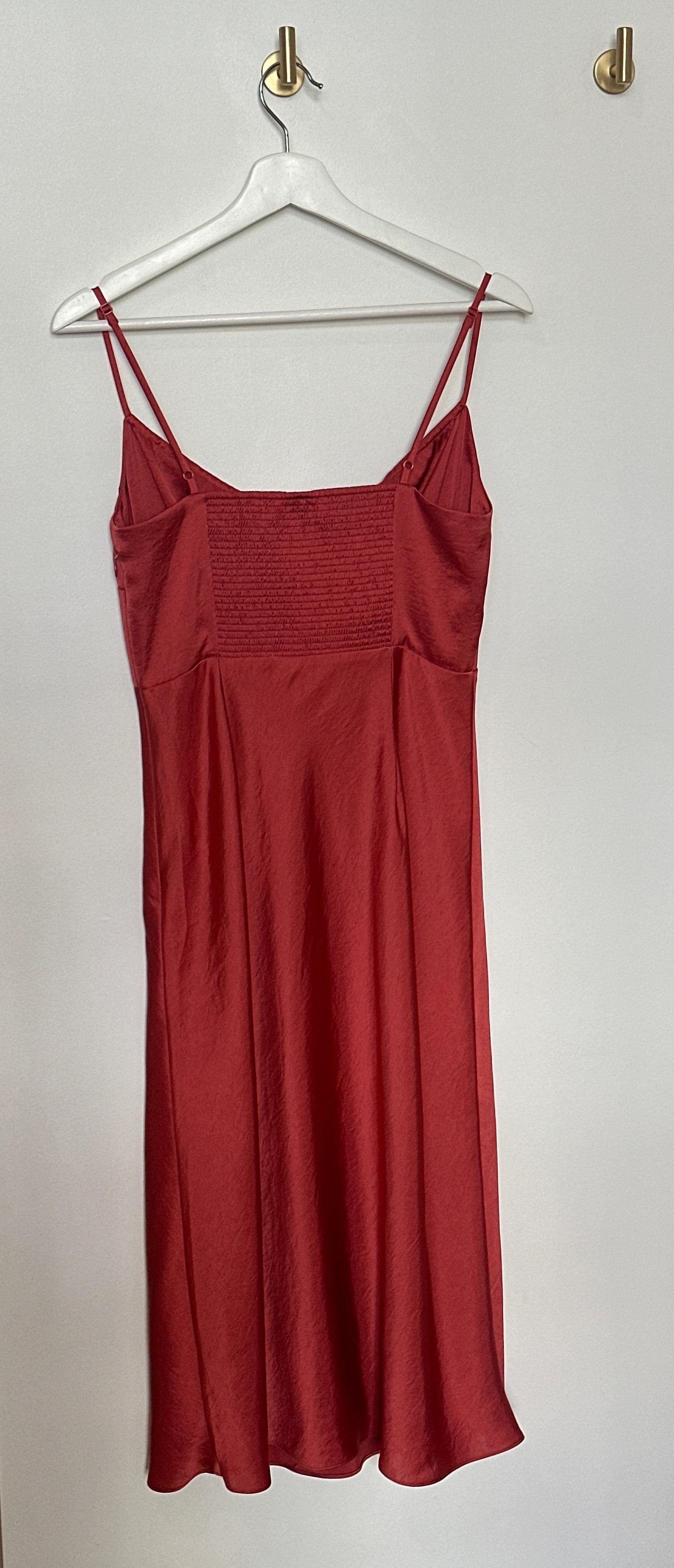Wilfred Satin Tie V-Key Hole Slip Dress — Size 8