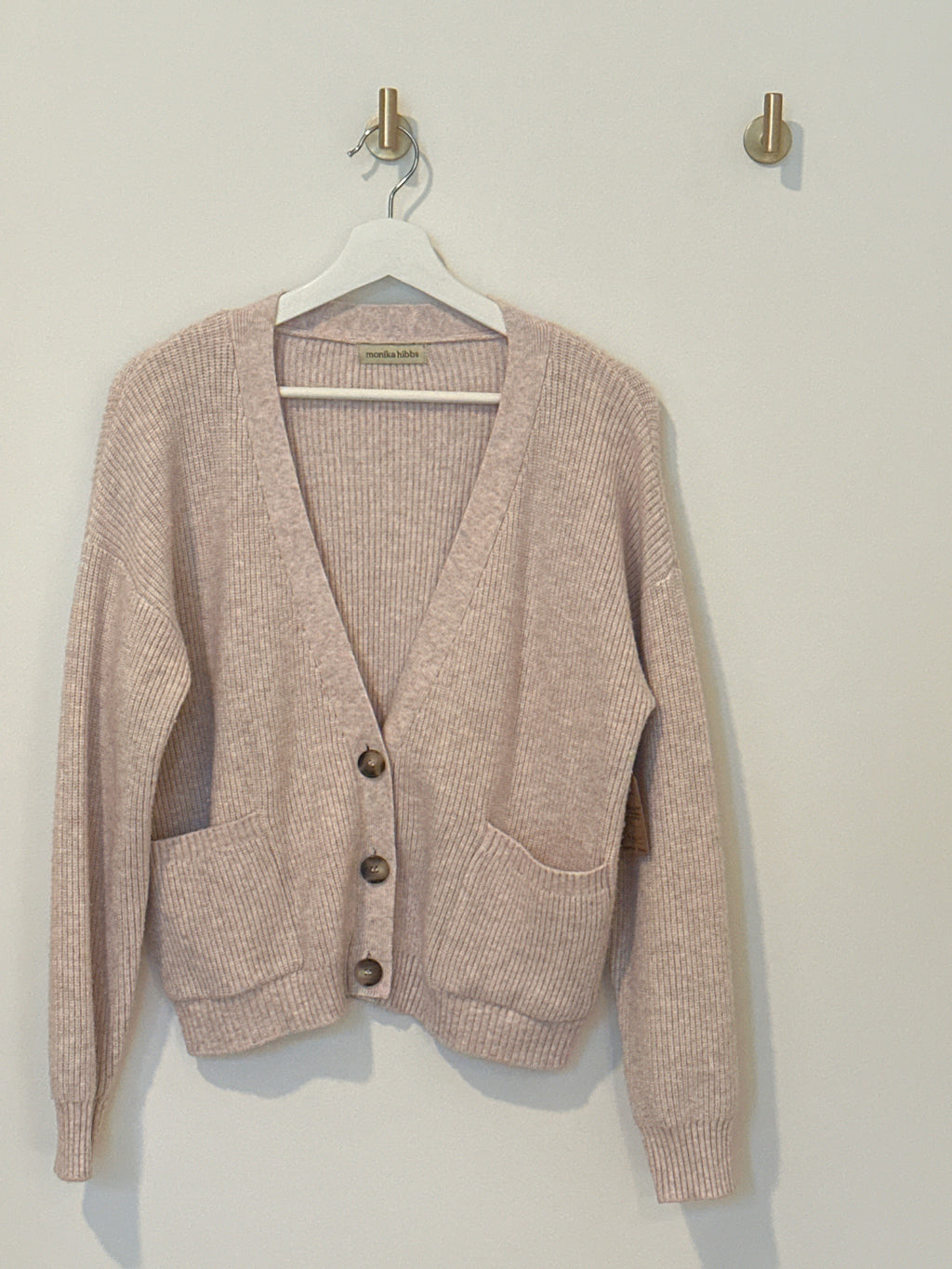 monika hibbs Rib Knit V-neck Cardigan