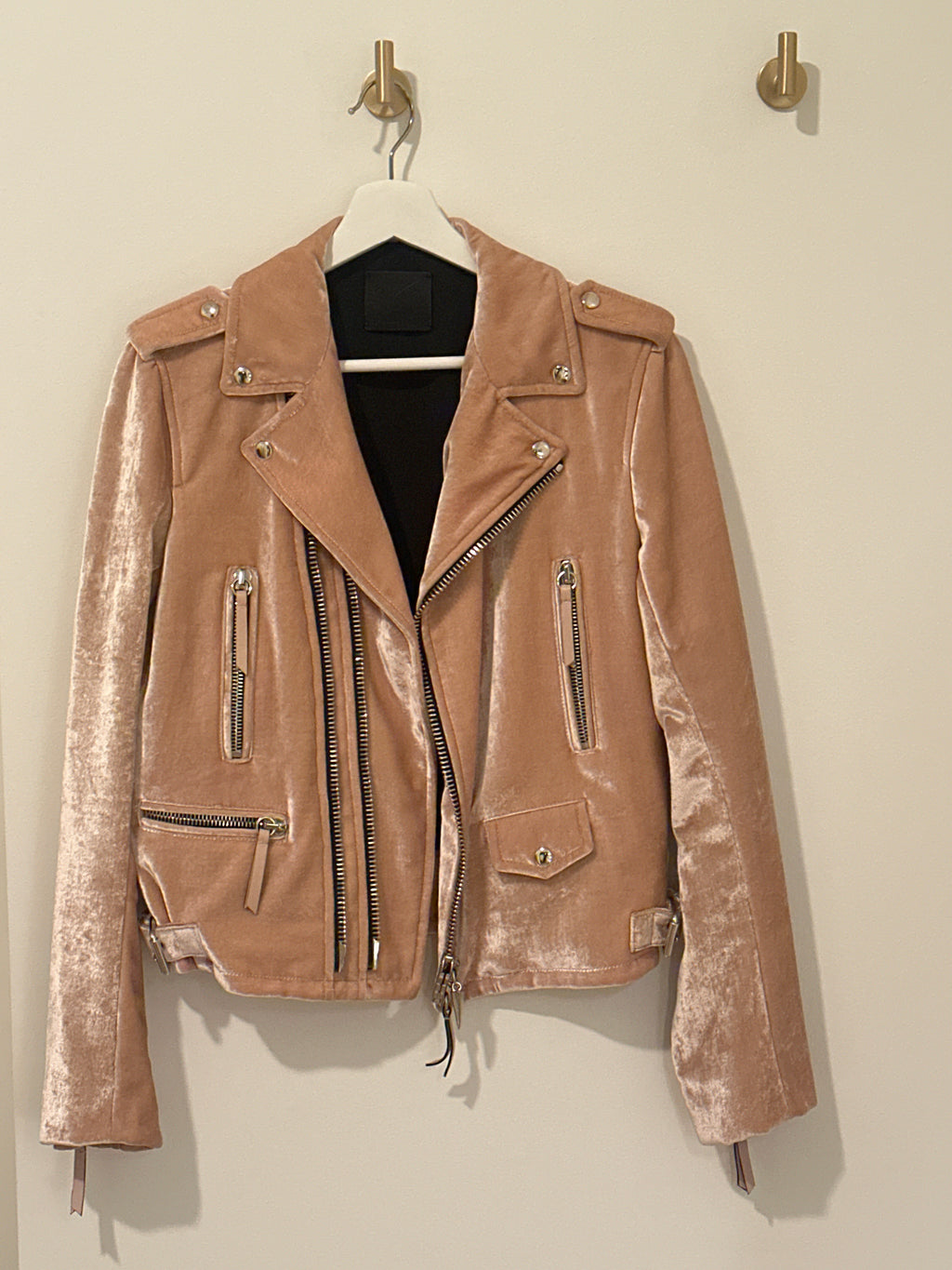 Guiseppi Zanotti Crushed Velvet Biker Jacket