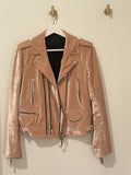 Guiseppi Zanotti Crushed Velvet Biker Jacket