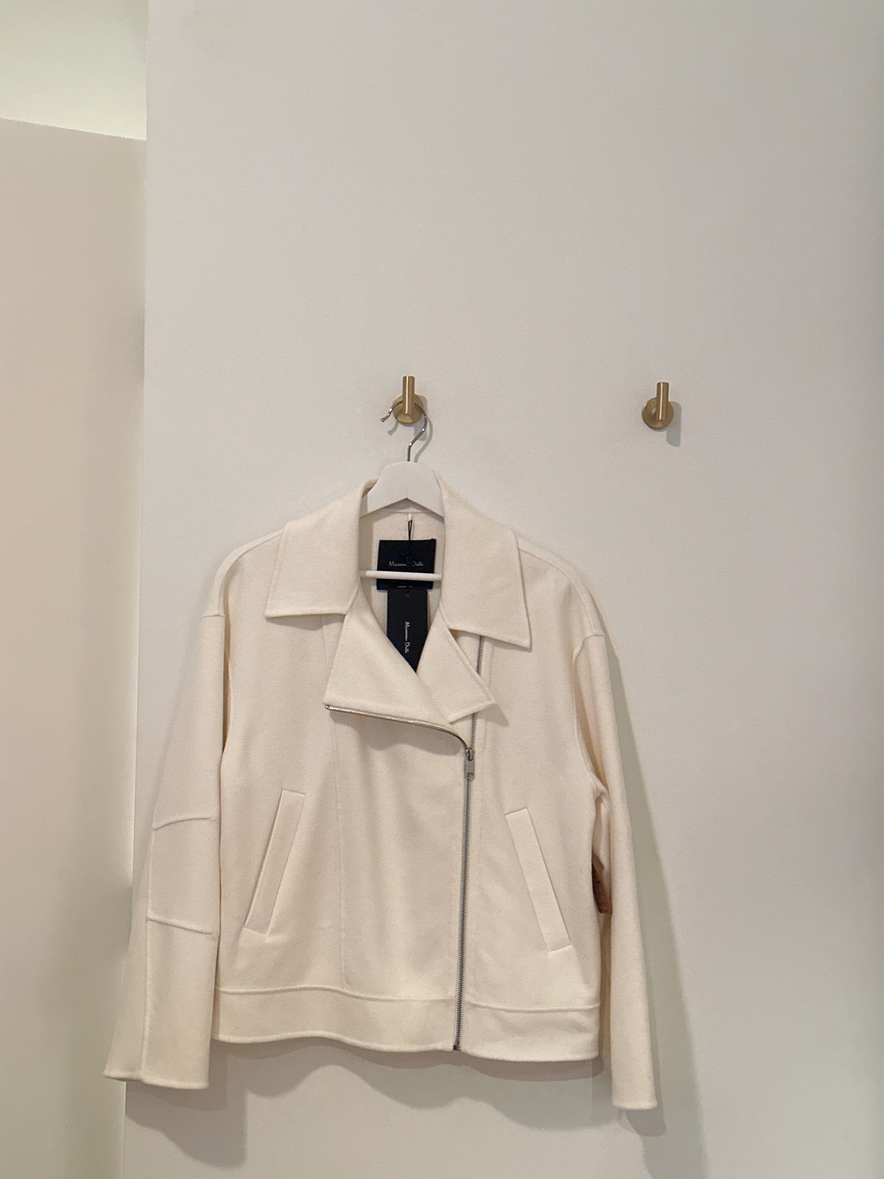 MASSIMO DUTTI OVERSIZE CREAM WOOL BOMBER XS