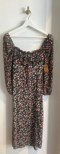 Zara Floral Off-the-Shoulder Smocked Midi Dress | Size Small