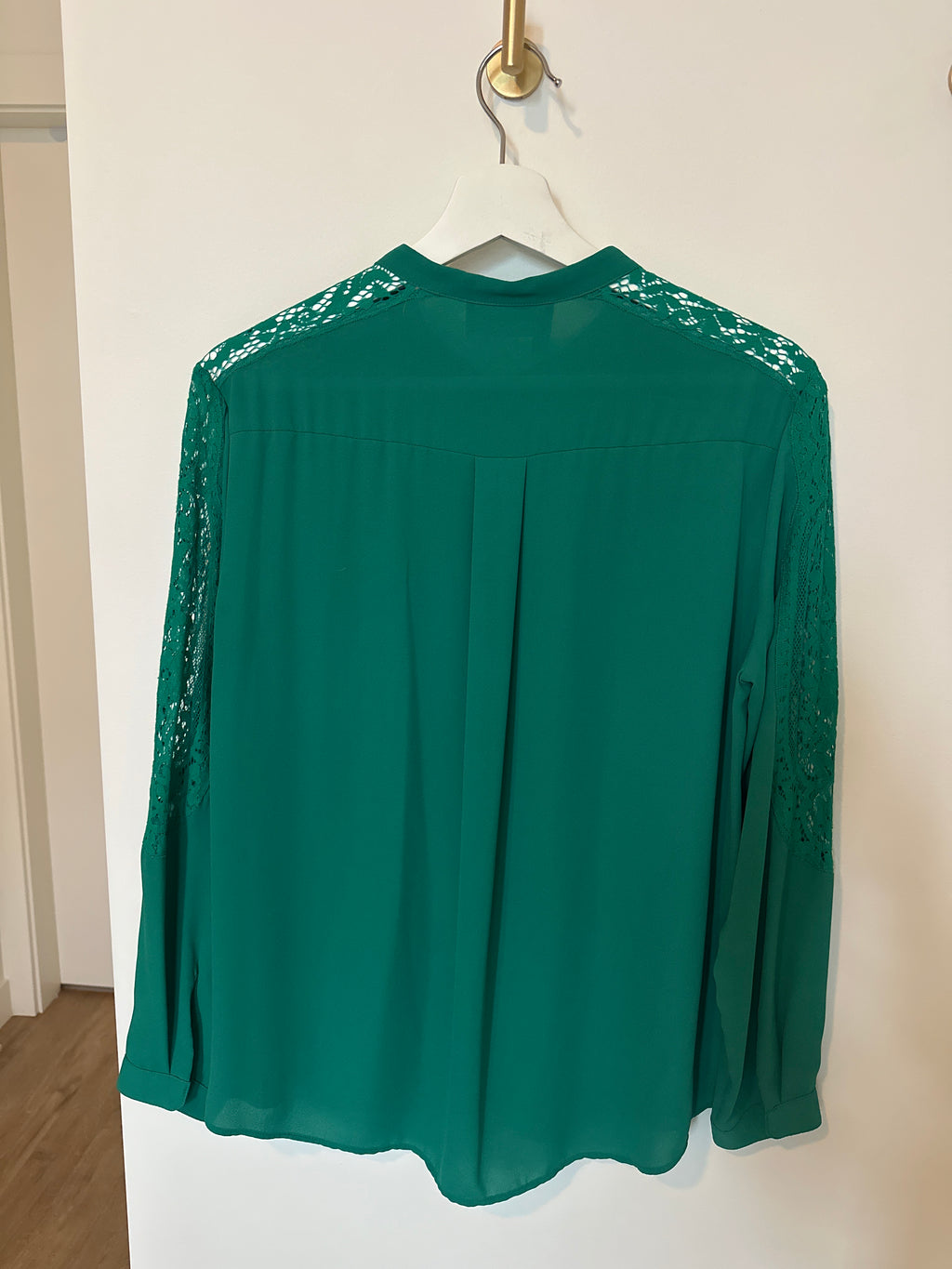 The Kooples Kelly Green Crepe Blouse