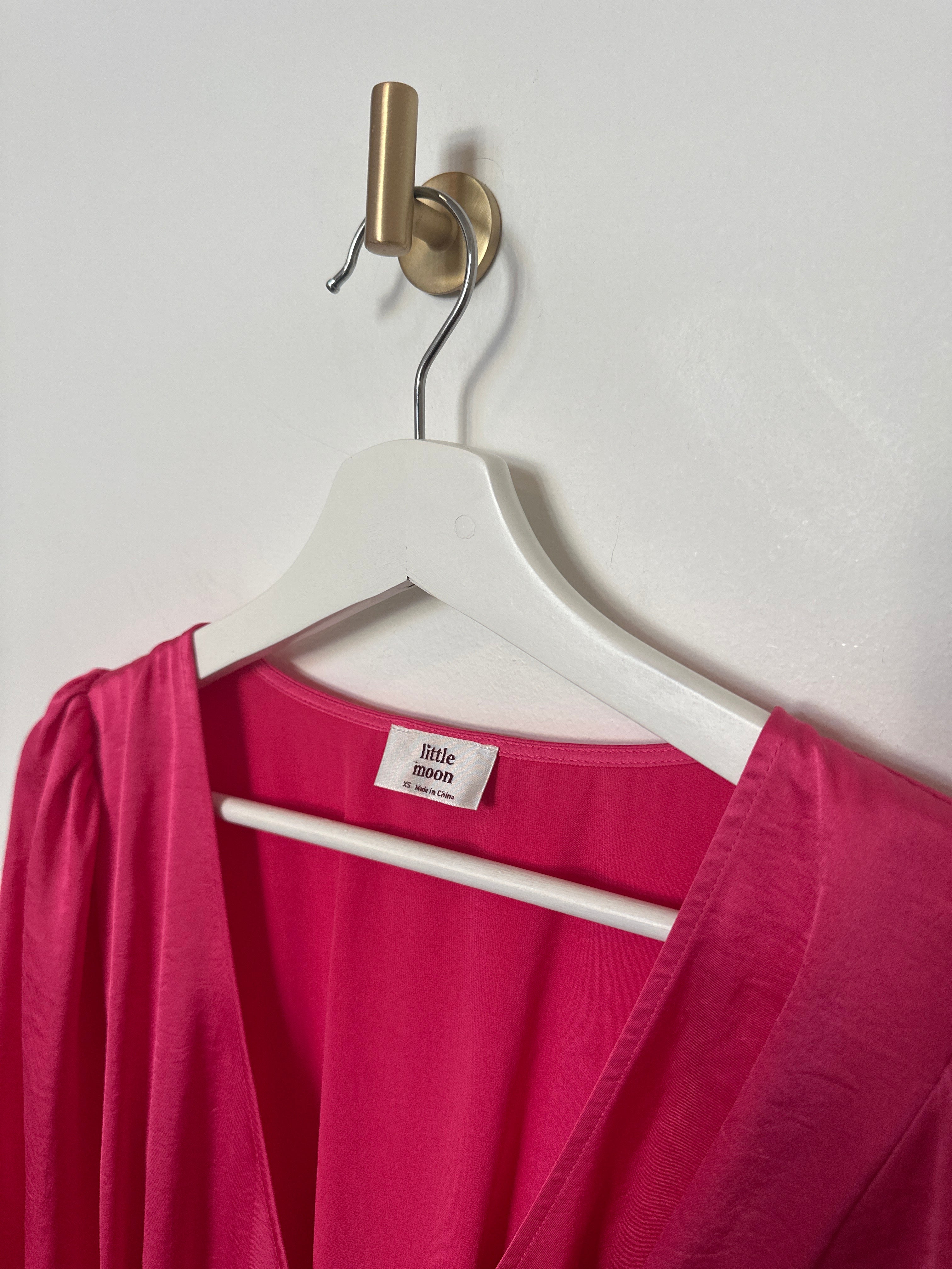Little Moon Wrap Dress — Fuchsia | Size XS