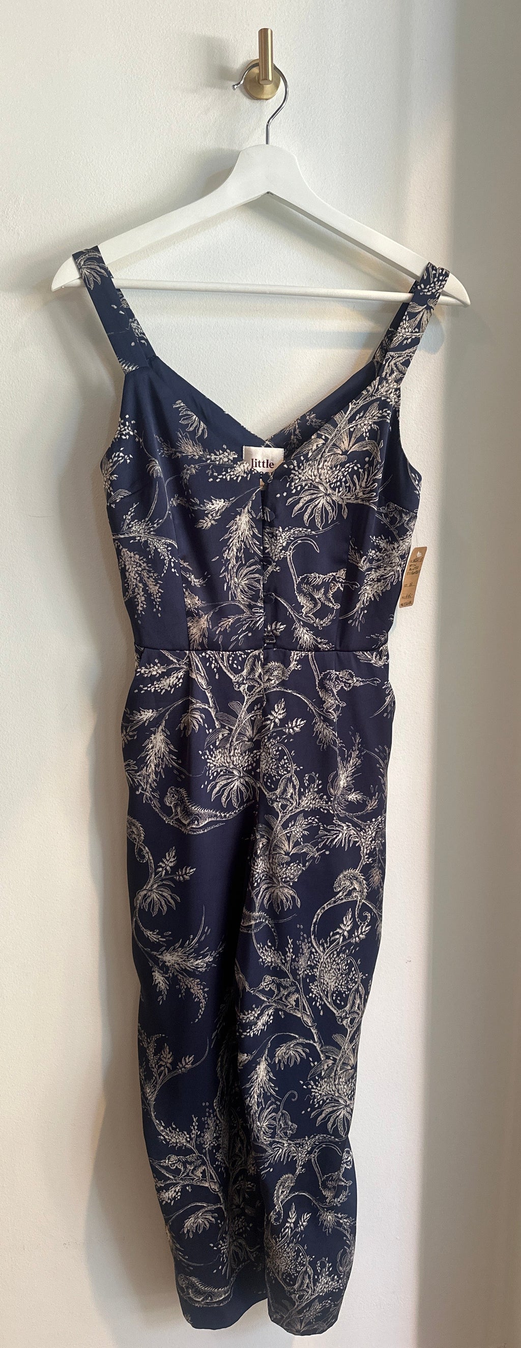 Little Moon Satin Printed Jumpsuit | Size 00