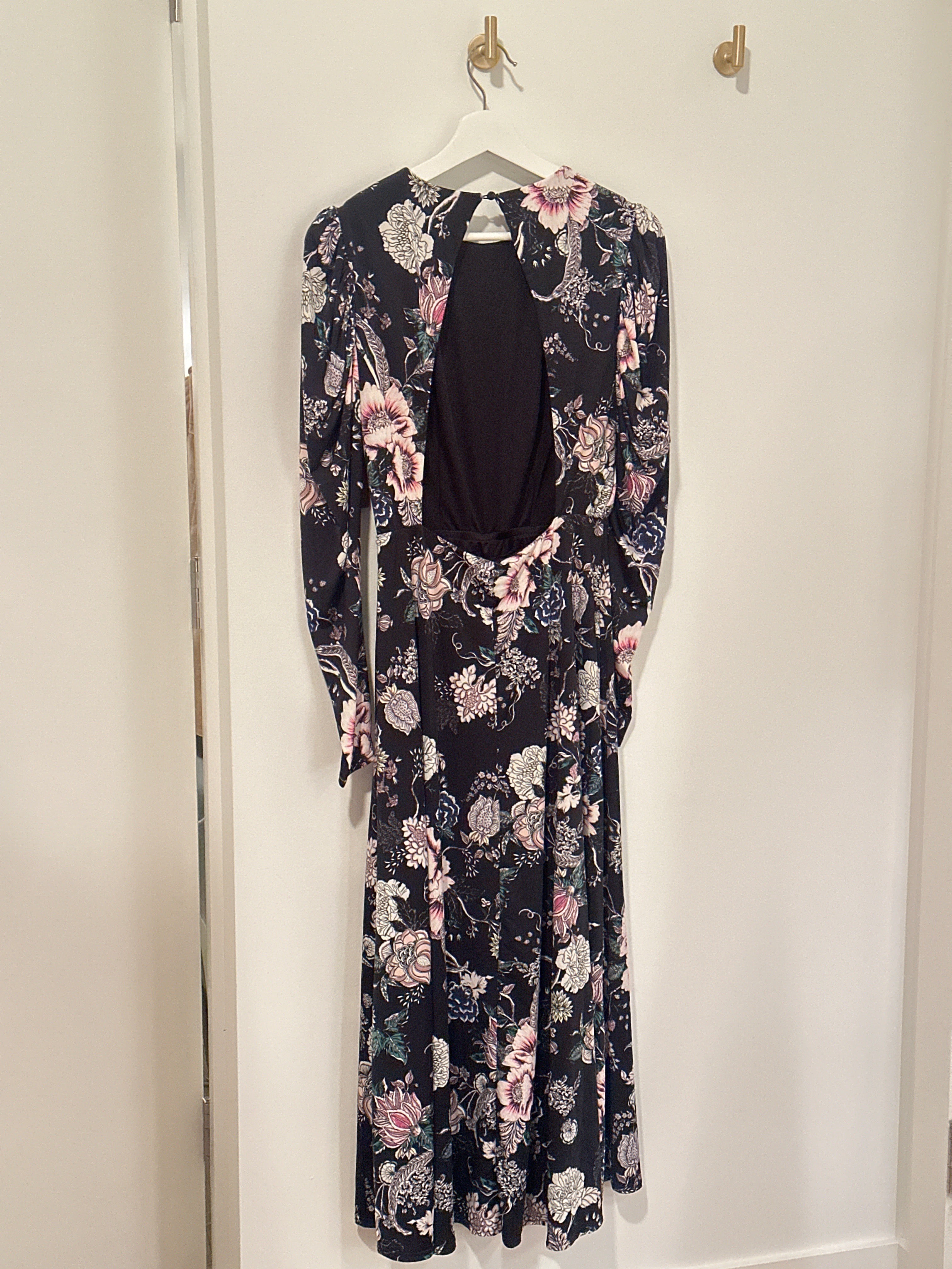 AFRM Long Sleeved, Exposed Back Maxi Dress