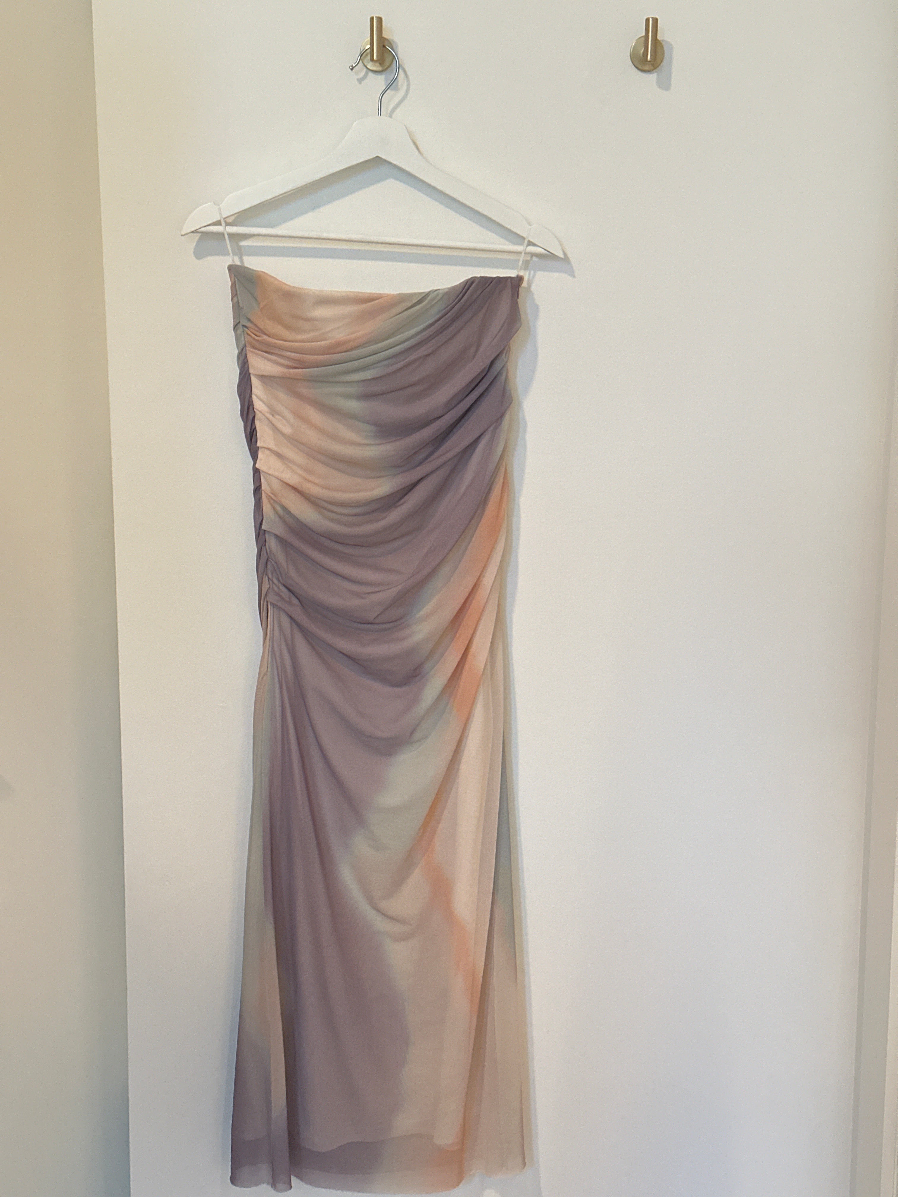 ZARA Strapless, Ruched Sides, Floor Length Dress