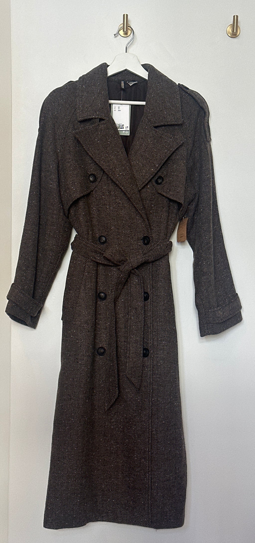 H&M Chocolate Brown Tweed Coat – Size XS (BNWT) - fits S/M frame