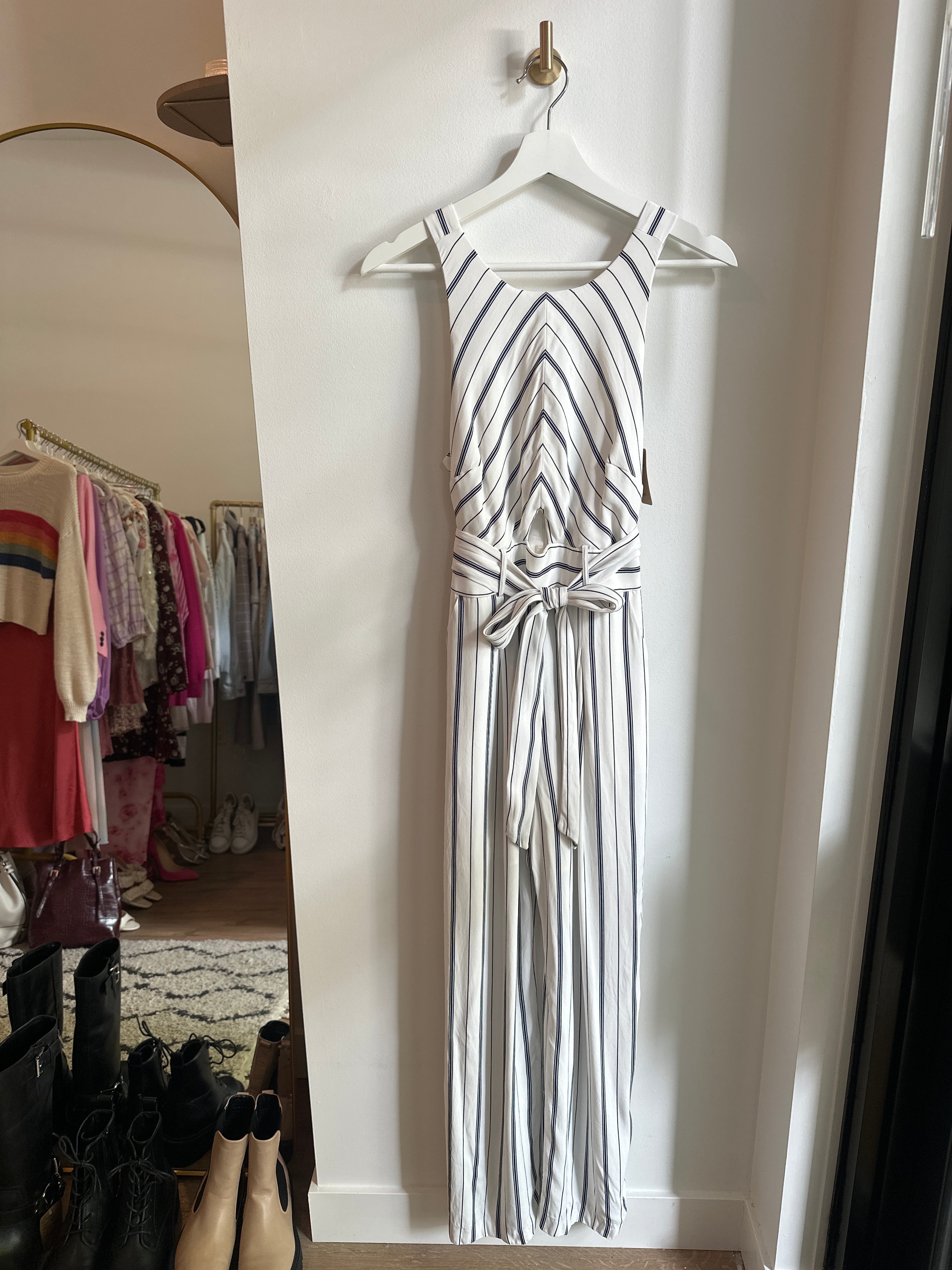 Ever New Striped Tie-Waist Jumpsuit
Size 4