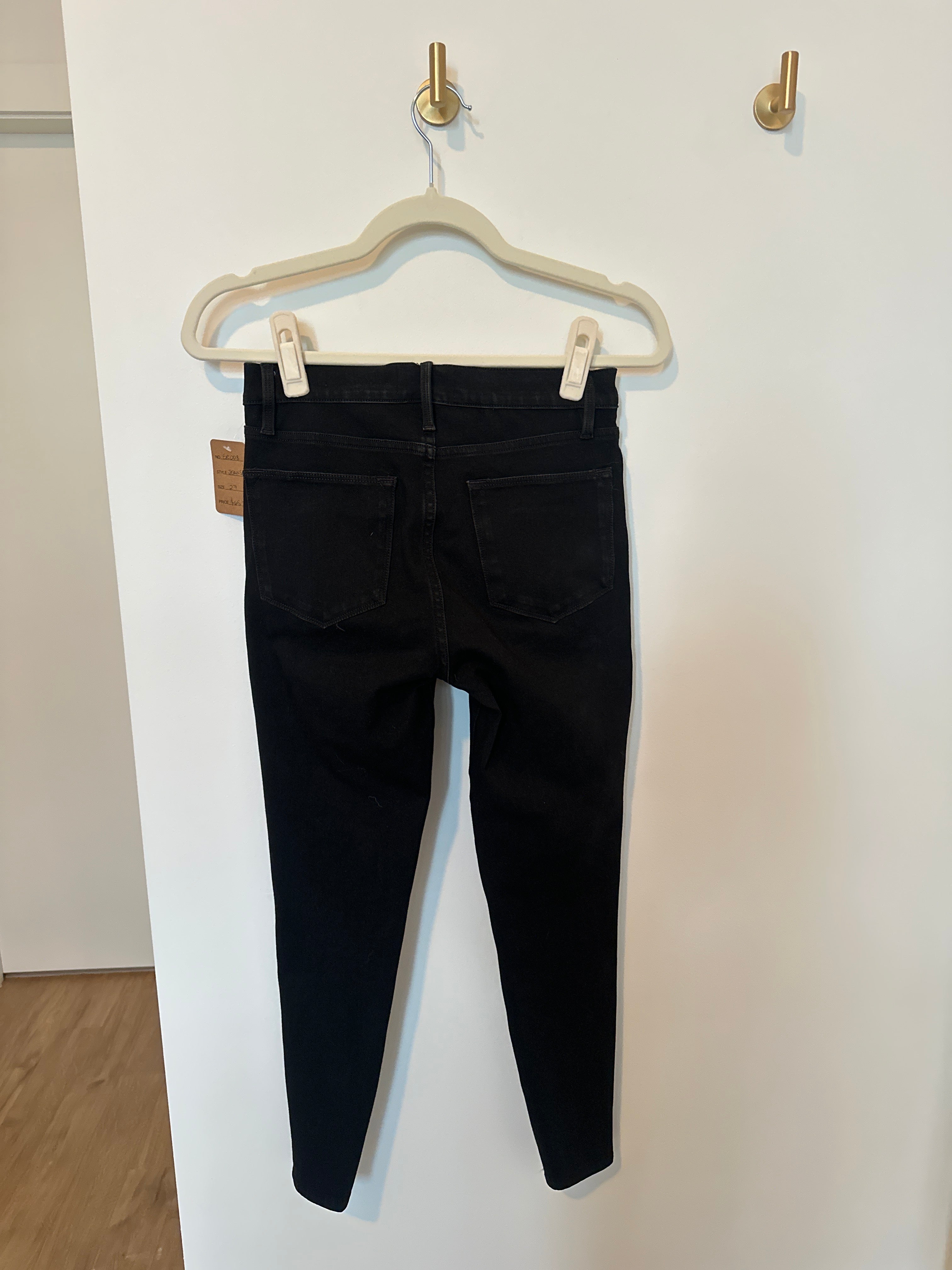 FRAME Black Le High Skinny Waxy Jeans