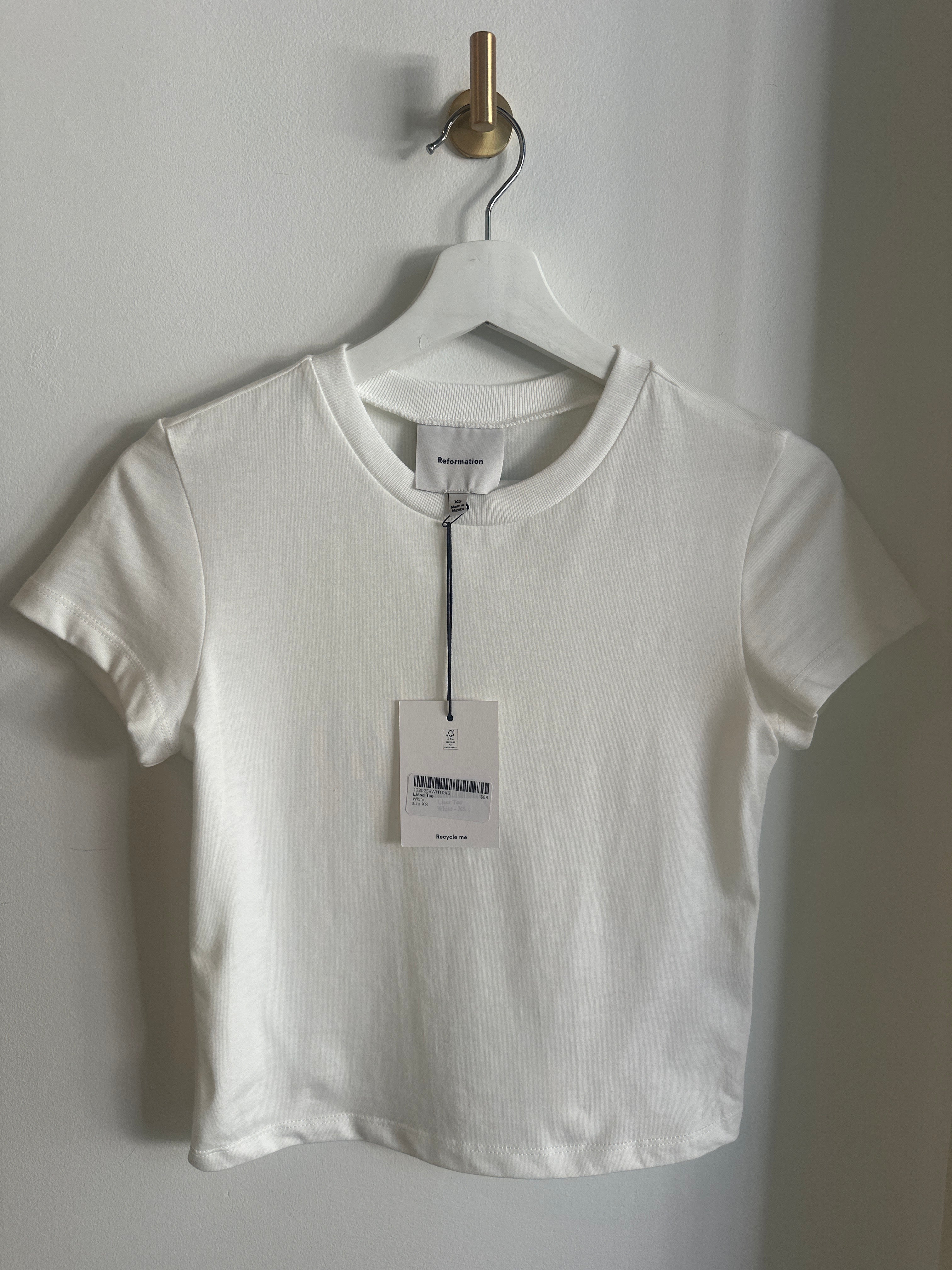 Reformation “Lissa” White Tee | Size XS