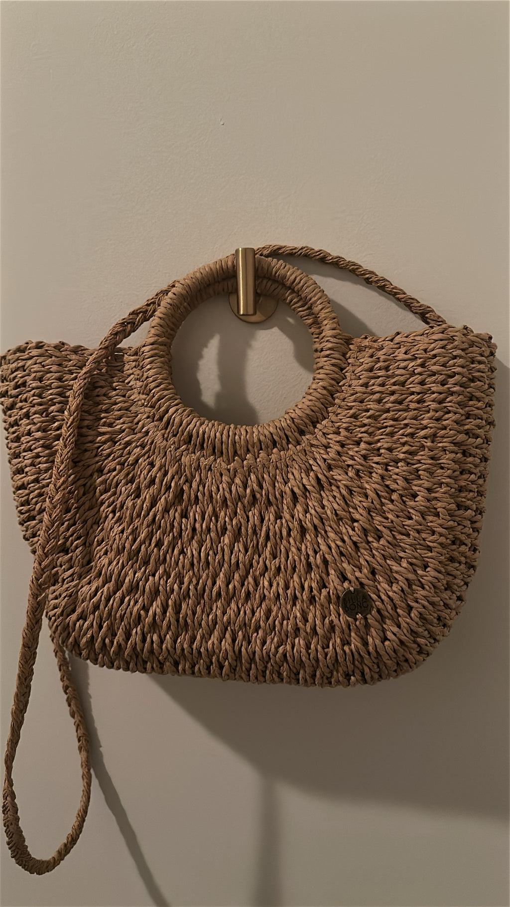 Billabong Woven Straw Tote with Circular Handles | O/S