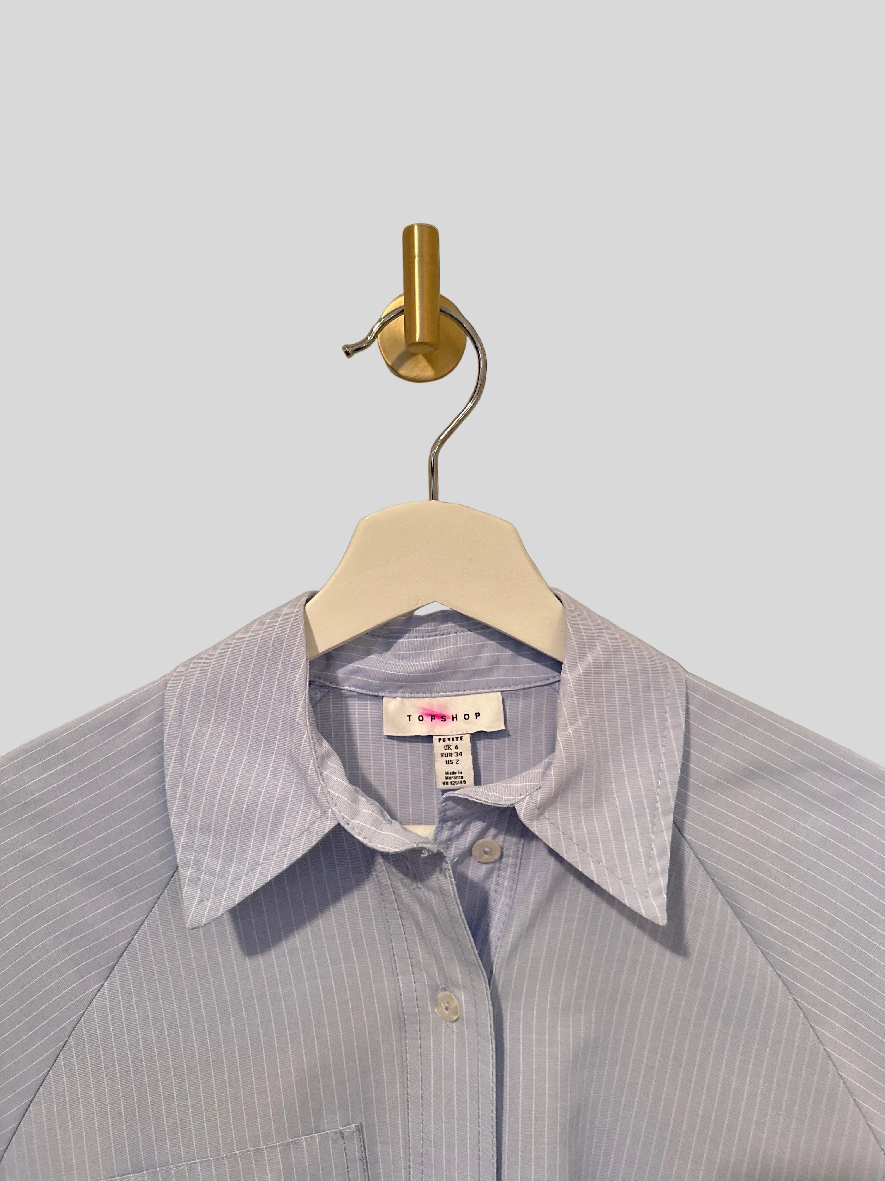 TOPSHOP Long Sleeve Oversized Shirt Tail Blouse