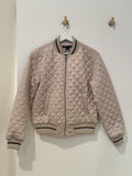 SANCTUARY by ANTHROPOLOGY OVERSIZED QUILTED BOMBER CHAMPAGNE w/ BLACK PIPING XS