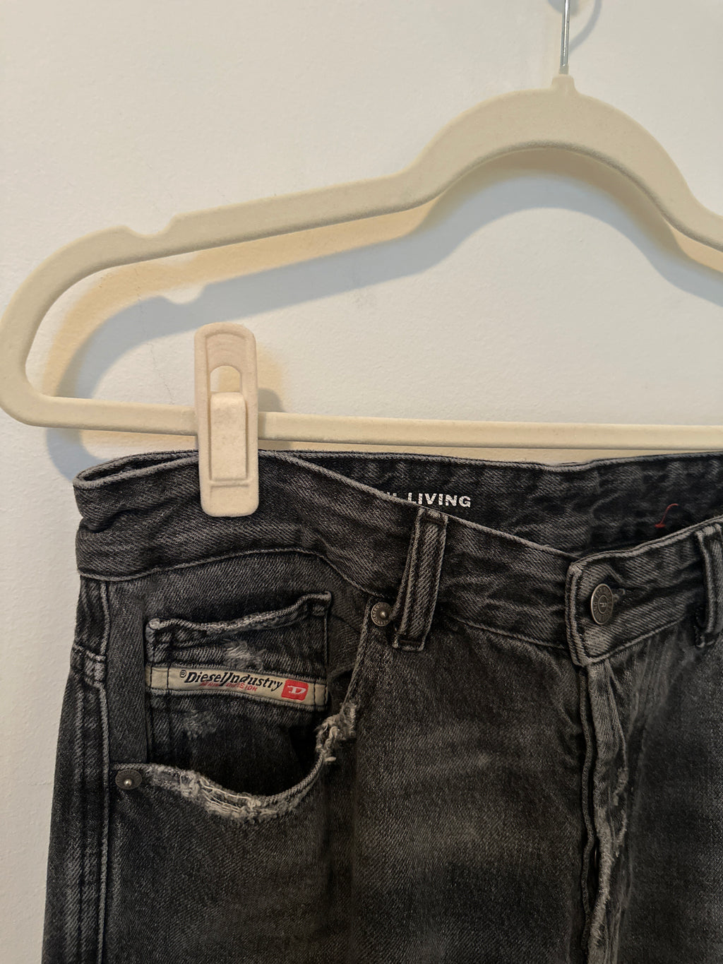 DIESEL Faded Black Wide Leg Baggy Jeans 28