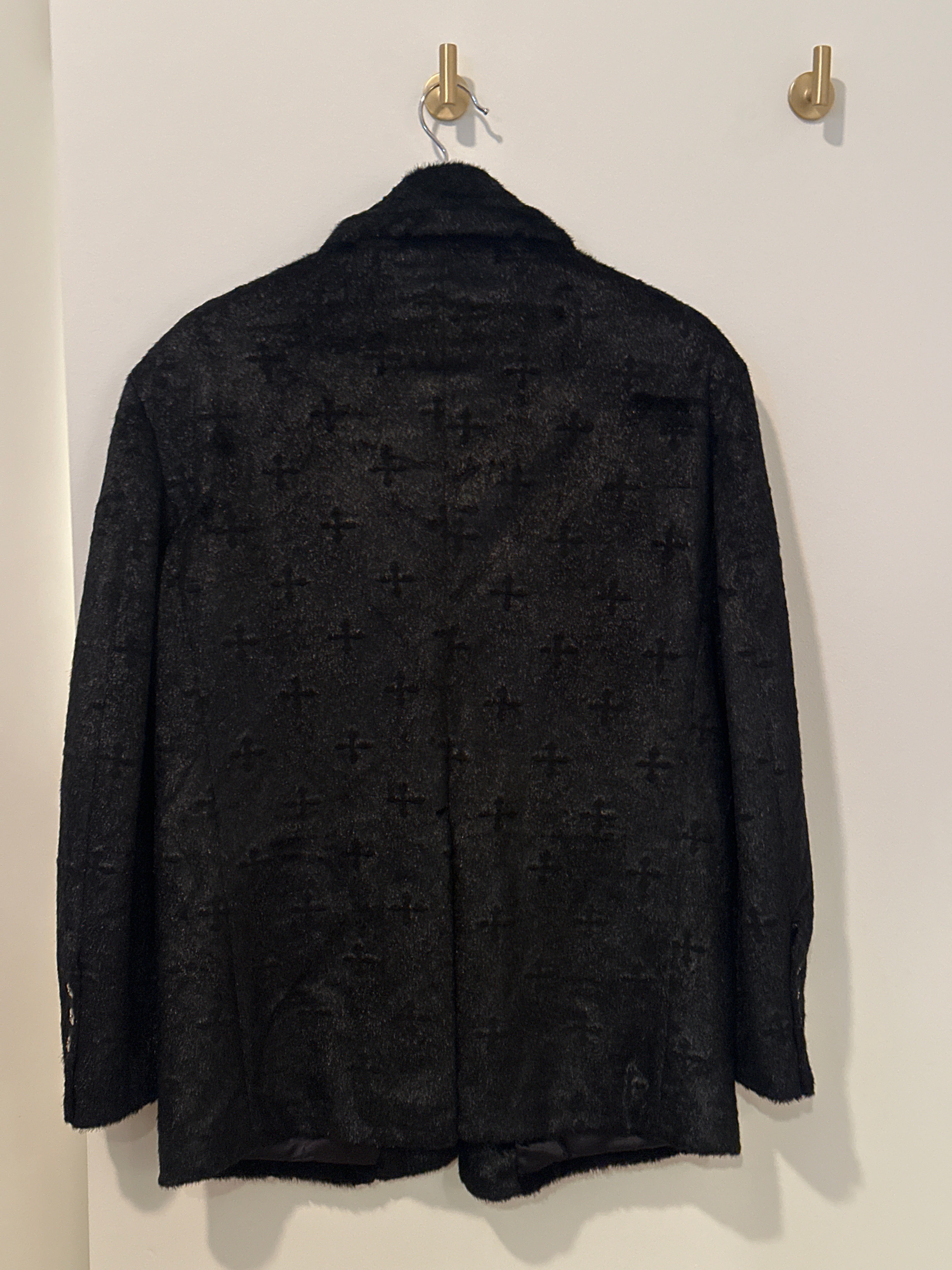 SMFK Black Faux Fur Blazer Style Coat