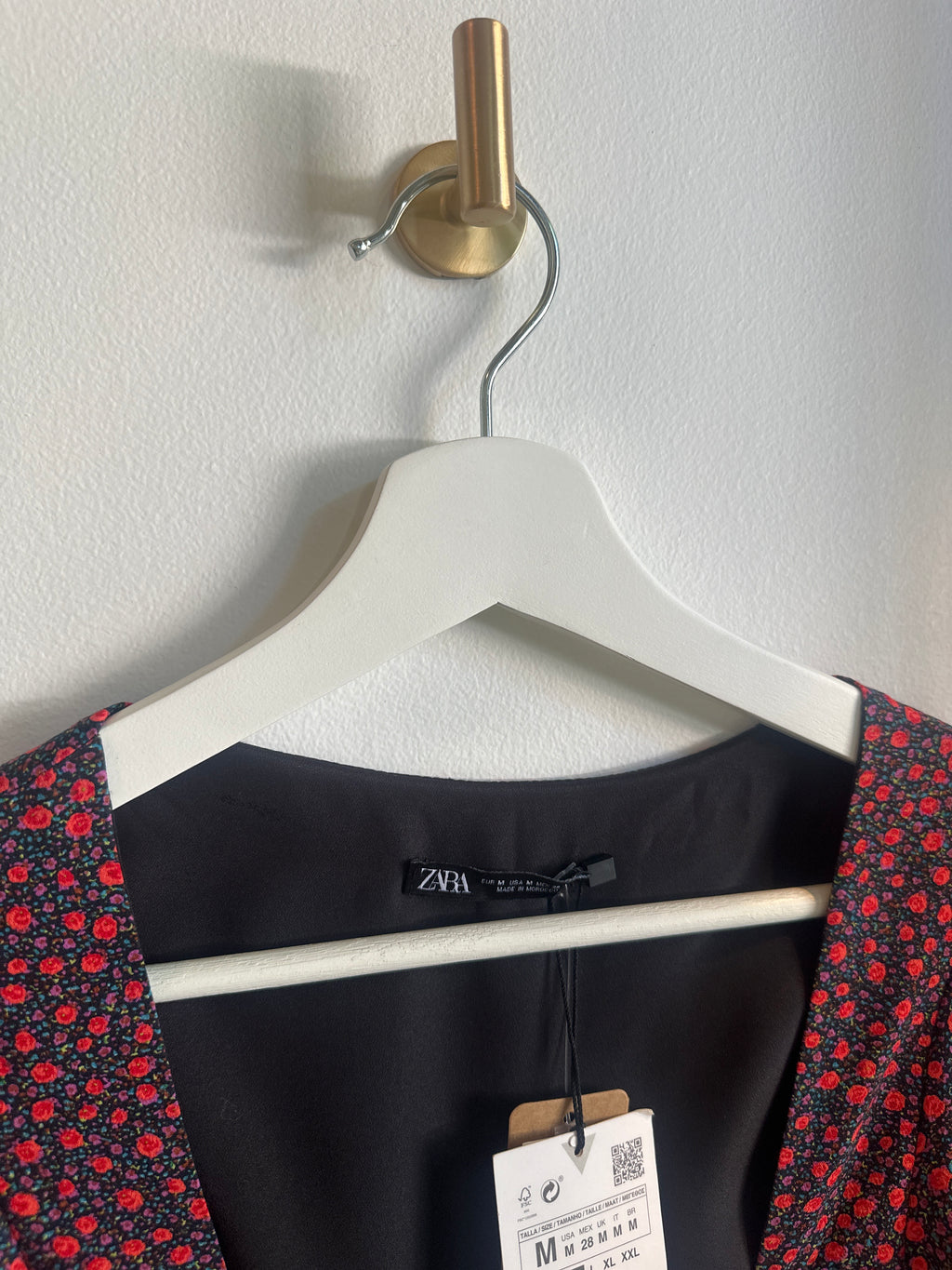 Zara Smocked Sweetheart Floral Crop Top | Size M | (BNWT)