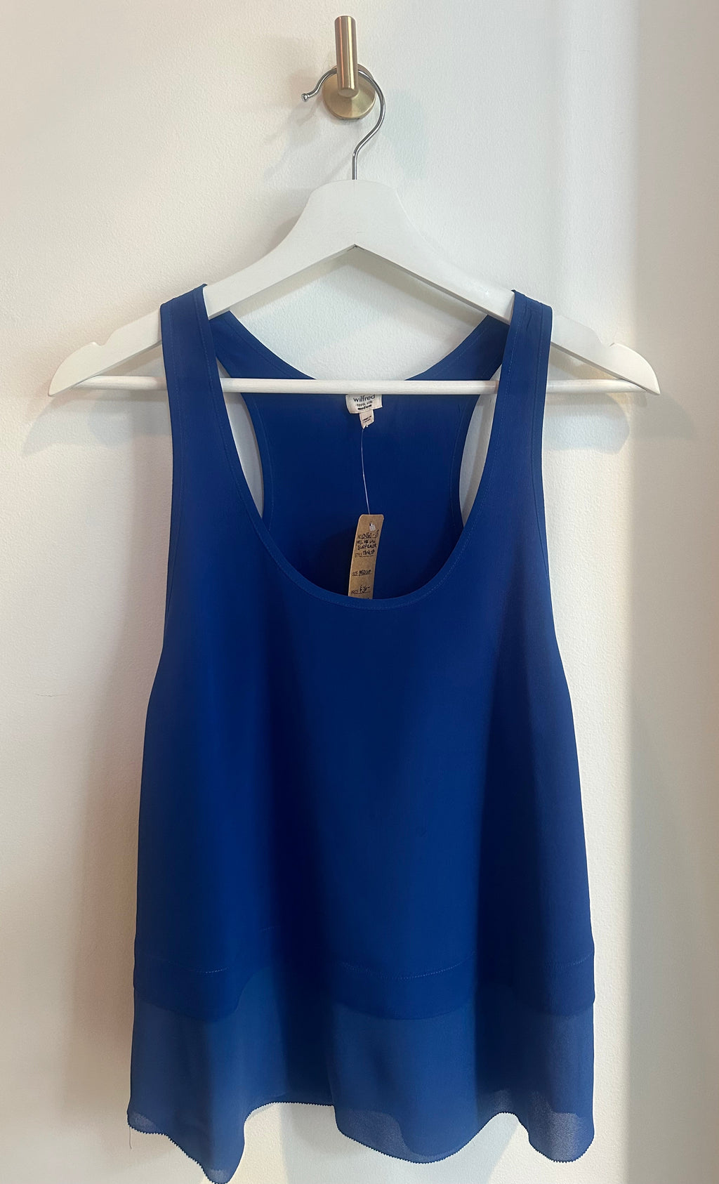 Wilfred Made in Japan 100% Silk Racerback Tank – Royal Blue | Size Medium
