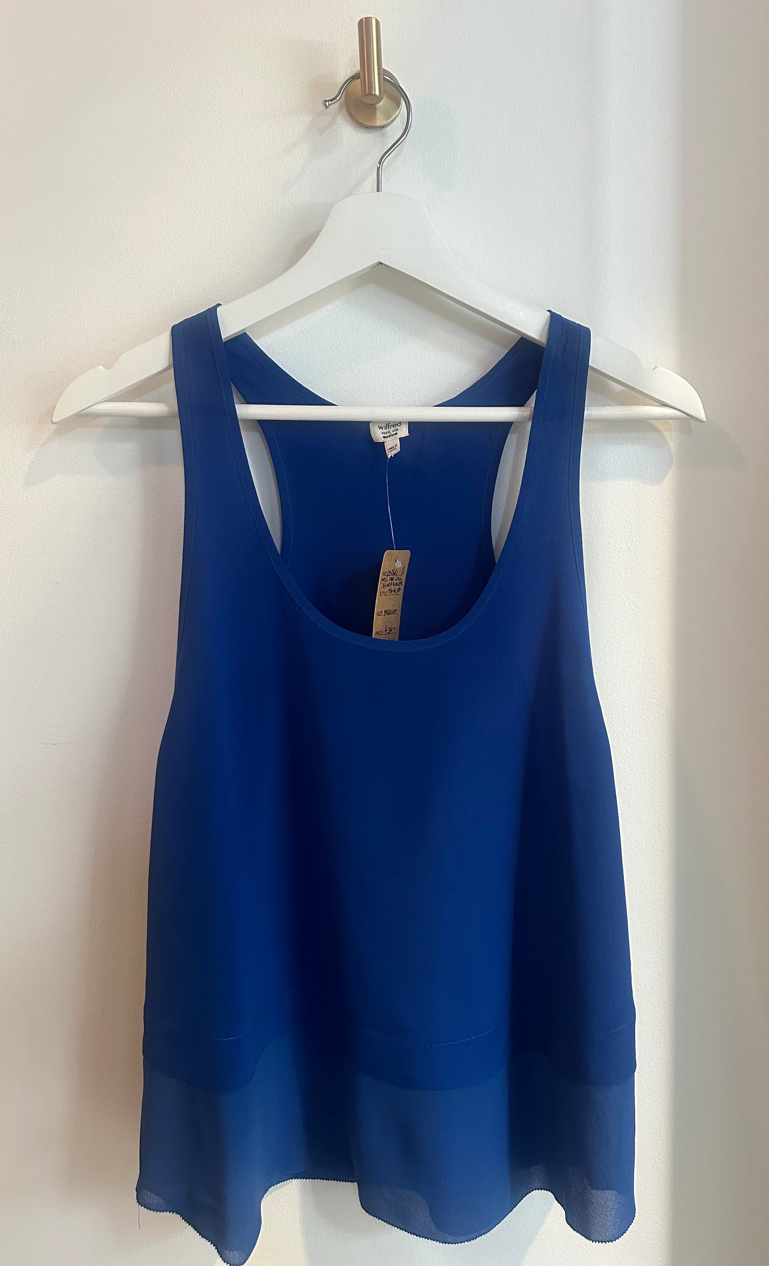 Wilfred Made in Japan 100% Silk Racerback Tank – Royal Blue | Size Medium