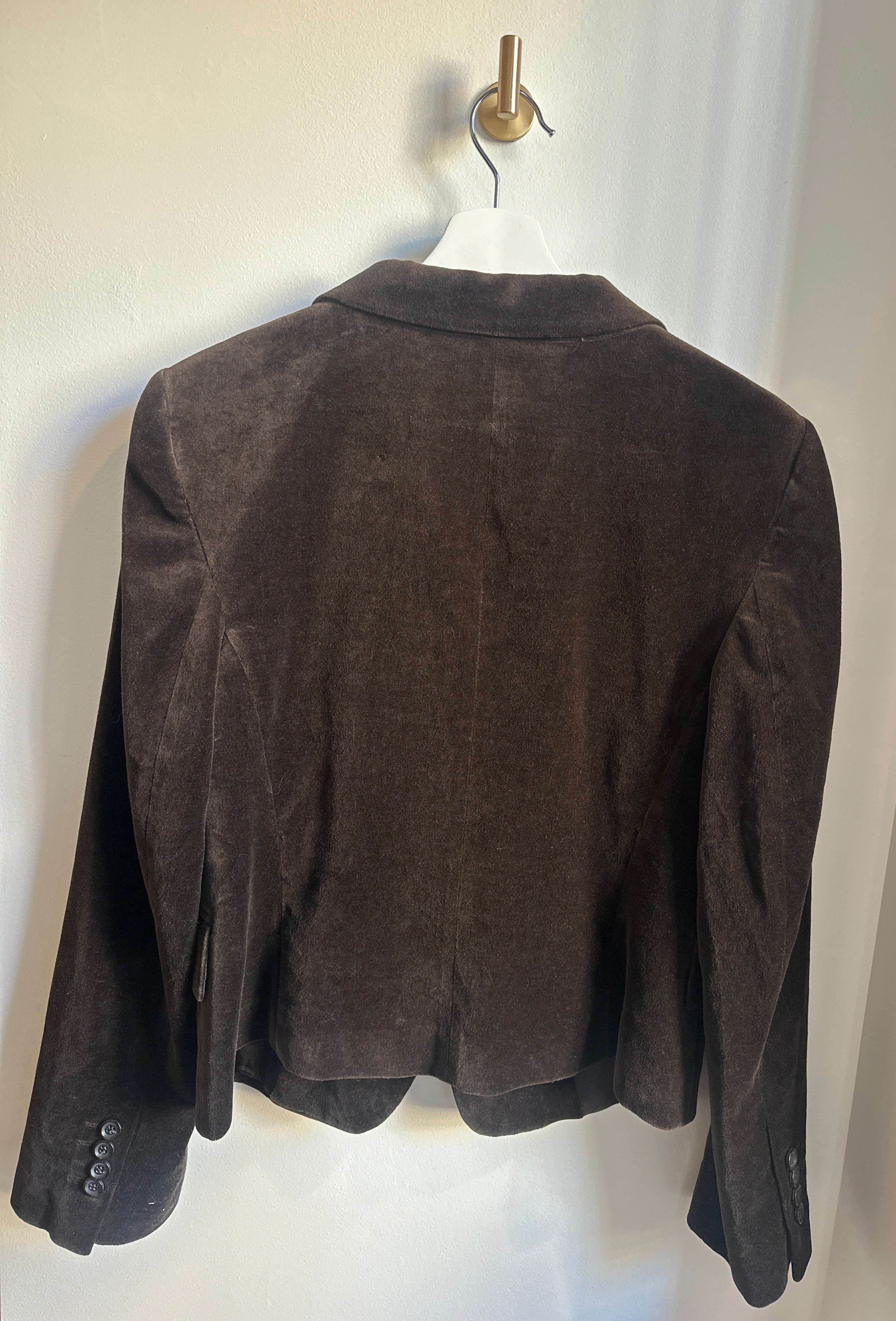 ZARA Vintage Velvet Blazer Chocolate Brown - Size L