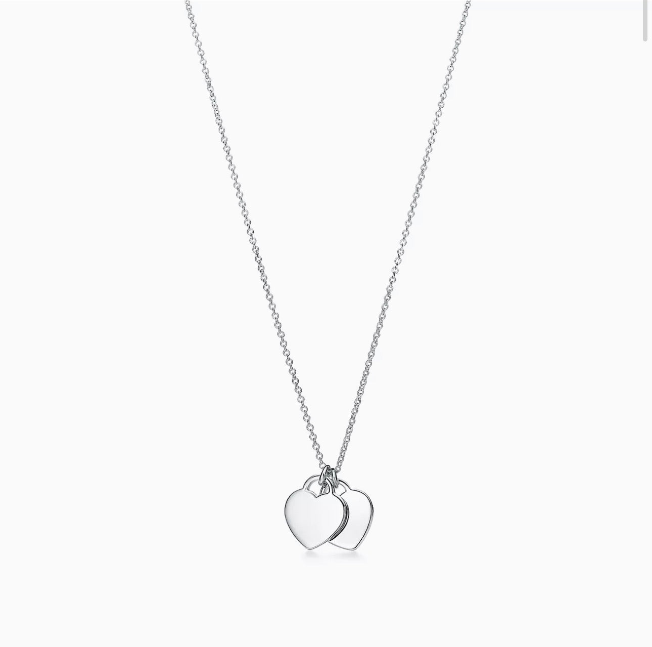 Tiffany & Co. Double Heart Tag Pendant in Silver, Mini
