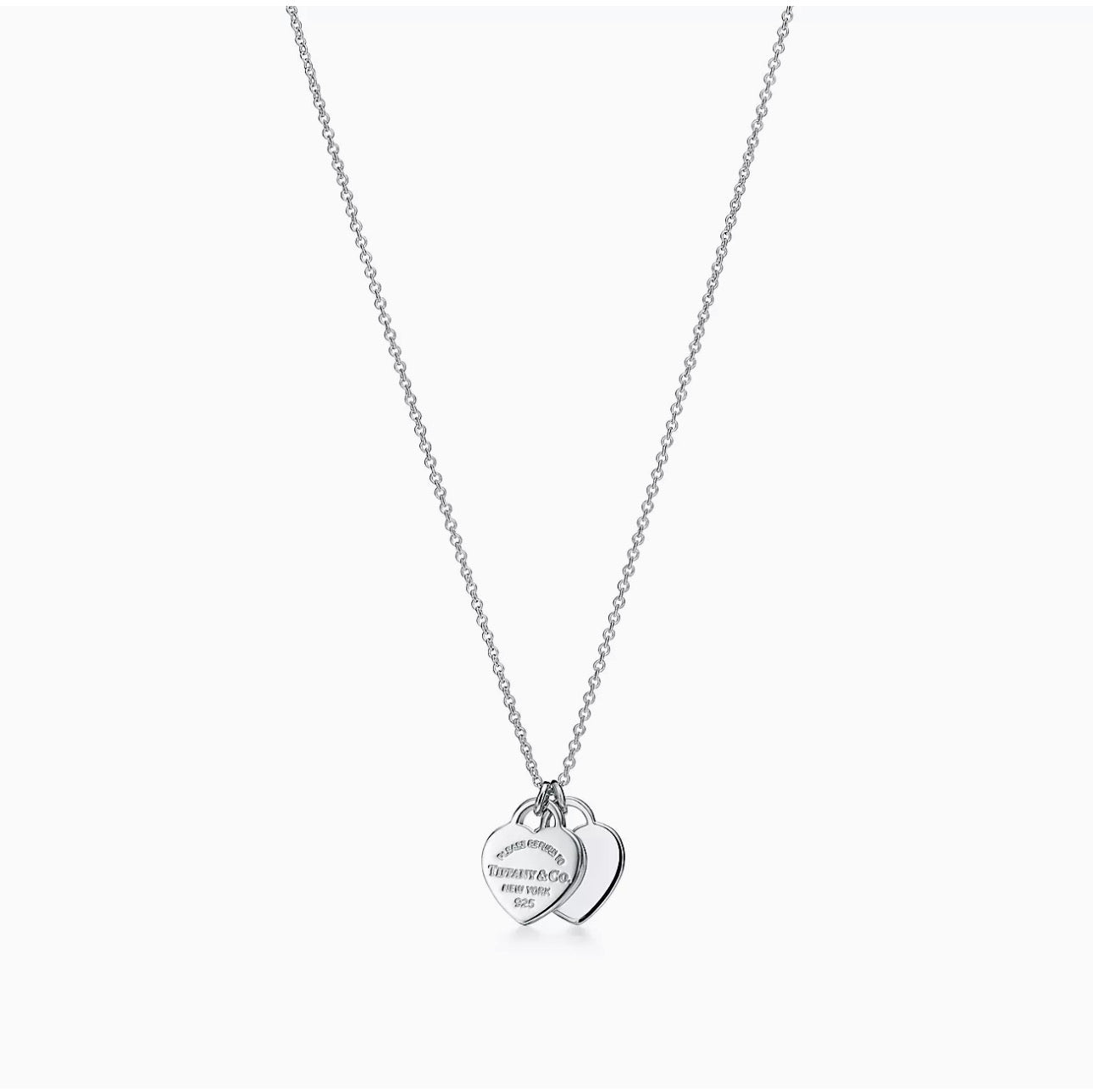 Tiffany & Co. Double Heart Tag Pendant in Silver, Mini