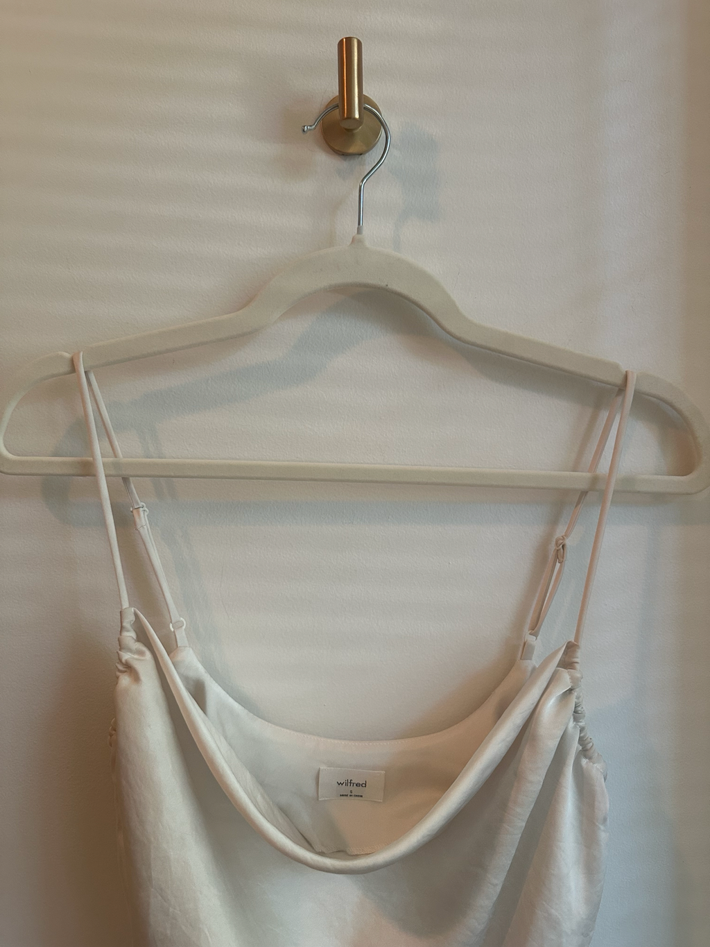 Wilfred Satin Cowl Neck Camisole – Champagne | Size Small
