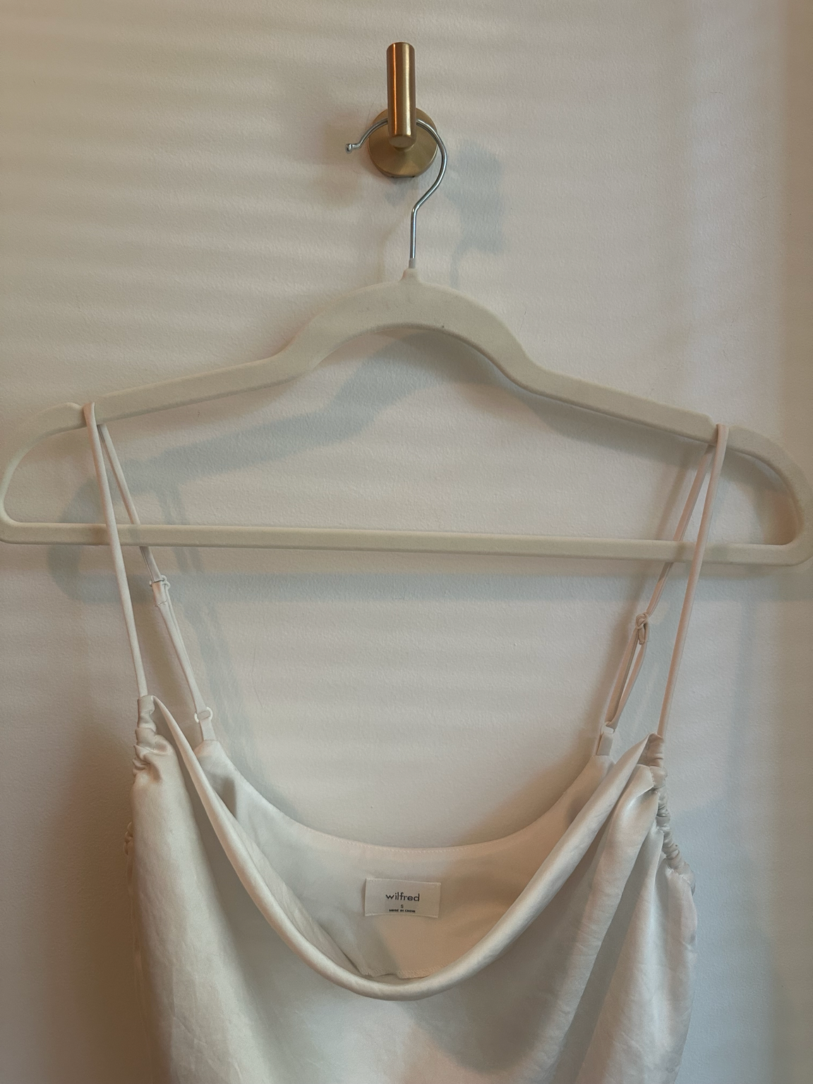 Wilfred Satin Cowl Neck Camisole – Champagne | Size Small