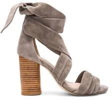RAYE Suede Wrap Sandals | Dusty Dove Grey | Size 6