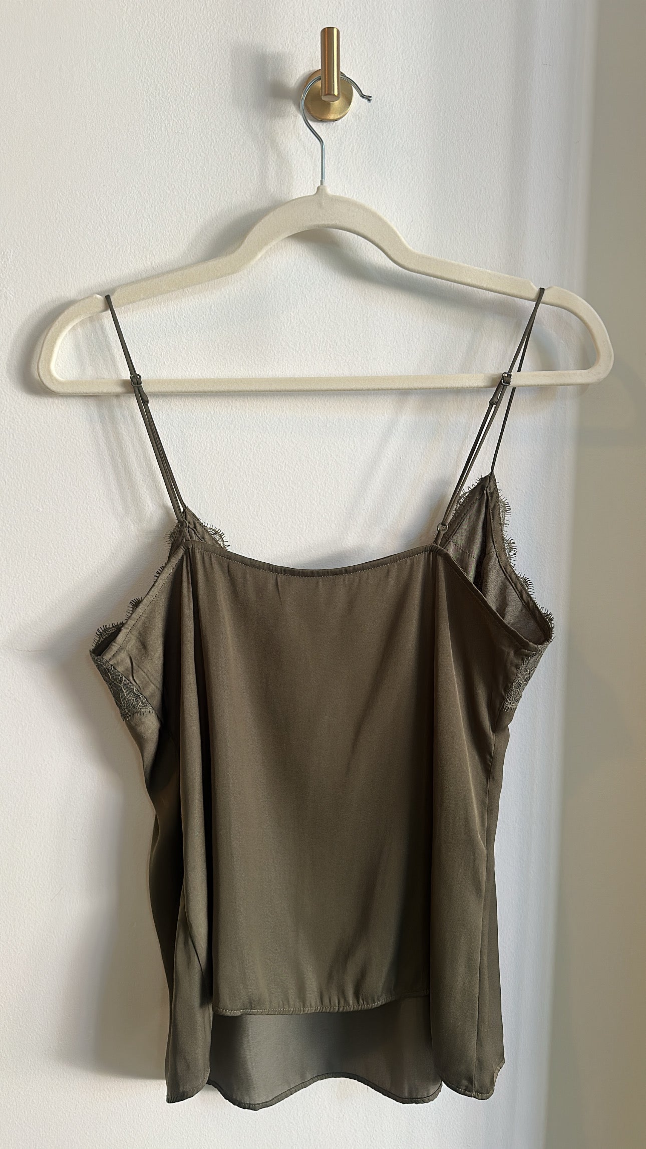 Dynamite Y2K Lace Inset Camisole – Olive Green | Size M |