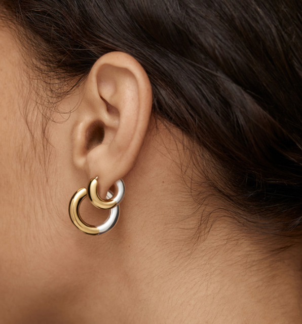 Jewelry Undecided- TwoTone Earring-Hinge Closure-Waterproof: Large