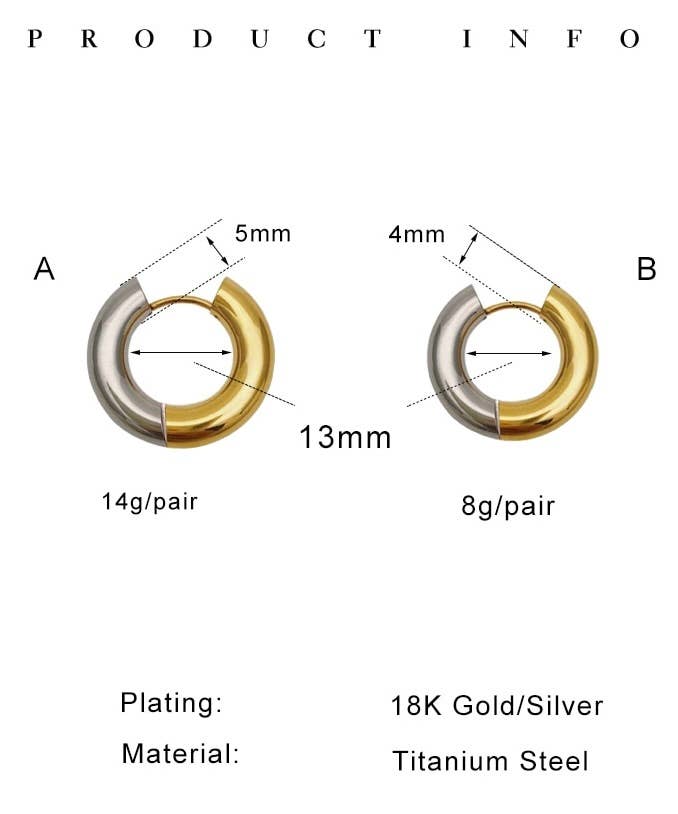 Jewelry Undecided- TwoTone Earring-Hinge Closure-Waterproof: Large